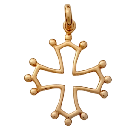 Pendant cut in gold Occitan cross